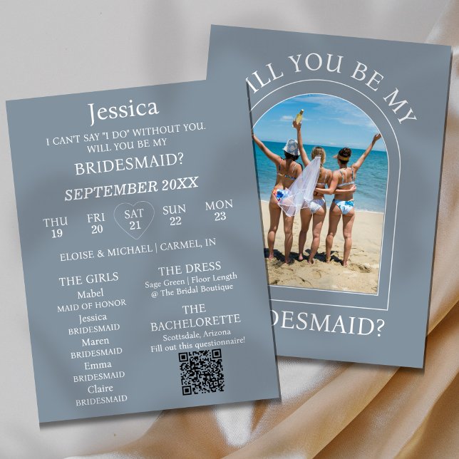 Photo Will You Be My Bridesmaid Proposal Card Inbjudningar (Pop the question to your bridal party with this Photo Will You Be My Bridesmaid Proposal Card! )