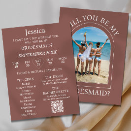 Photo Will You Be My Bridesmaid Proposal Card Inbjudningar