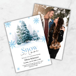 Photo Winter Snow in Love Snowflakes Bridal Shower Inbjudningar