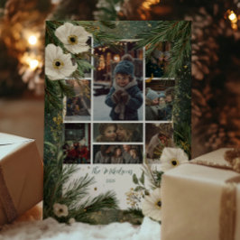 Photo Winter White Anemone jul Party Julkort