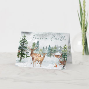 Photo Winter Wonderland Forest Animals Peace Earth Helgkort