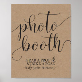 Photobooth Bröllop Sign-Grab a Prop Strejka a Pose Poster