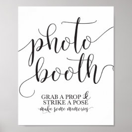 Photobooth Bröllop Sign-Grab a Prop Strejka a Pose Poster