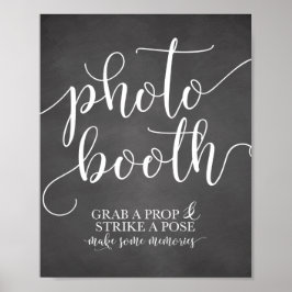 Photobooth Bröllop Sign-Grab a Prop Strejka a Pose Poster