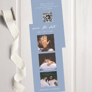 Photobooth Strip QR Blue Bröllop spara datum