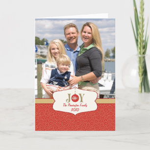 Photocard för anpassade för glädjeprydnadjul helgkort