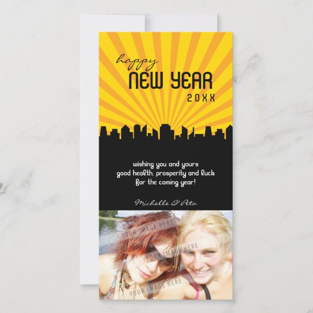 PHOTOCARD FÖR DET NYA ÅRET: cityscape P1 Julkort (Framsida)
