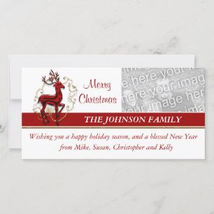 Photocard för renaffärsfamilj julkort