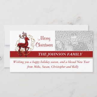 Photocard för renaffärsfamilj julkort