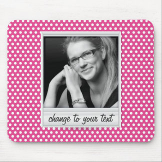 photoframe på vit- & rosapolkadot musmatta