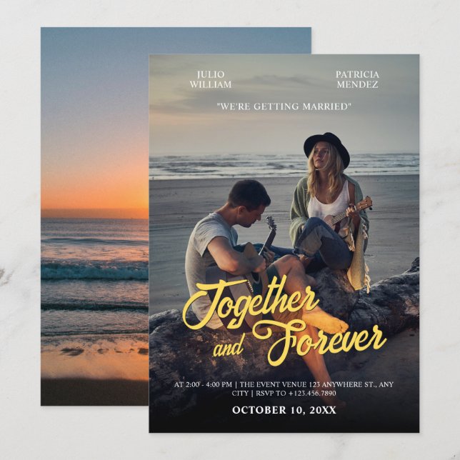 Photogenic wedding  inbjudningar (Fram/baksida)