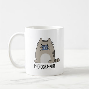 Photograh-purr Funny Cat Photographer Pun Kaffemugg