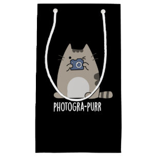 Photograh-purr Funny Cat Photographer Pun Mörk BG
