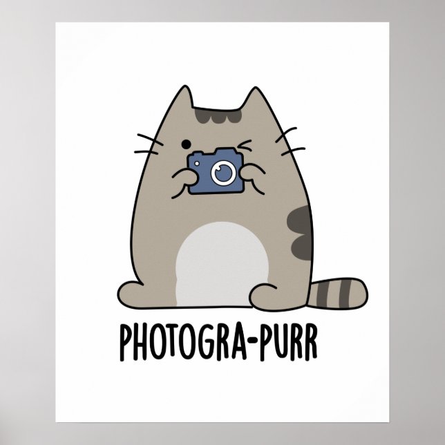 Photograh-purr Funny Cat Photographer Pun Poster (Framsidan)