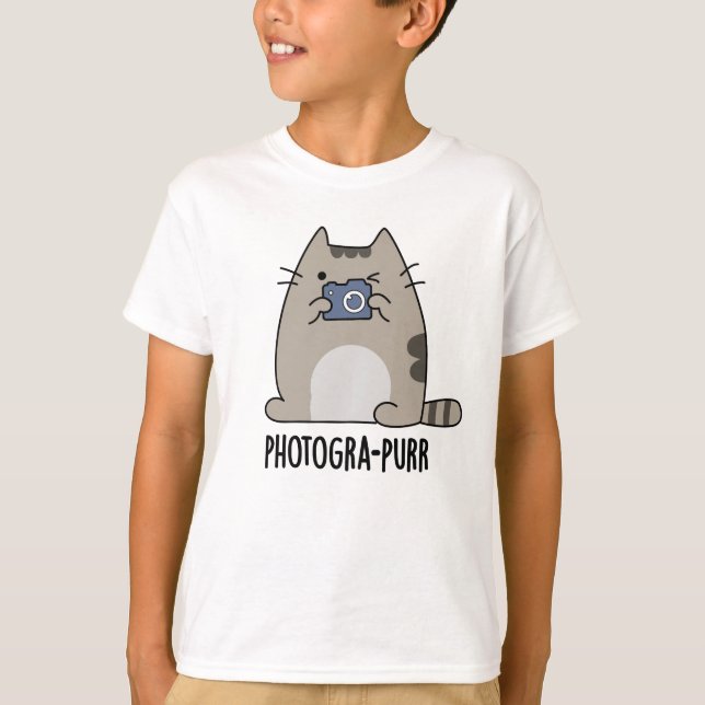 Photograh-purr Funny Cat Photographer Pun T Shirt (Framsida)