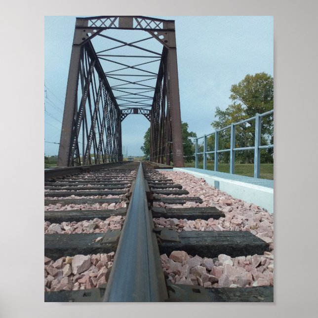 Photograph of a Railroad Track truss bridge  Poster (Framsidan)