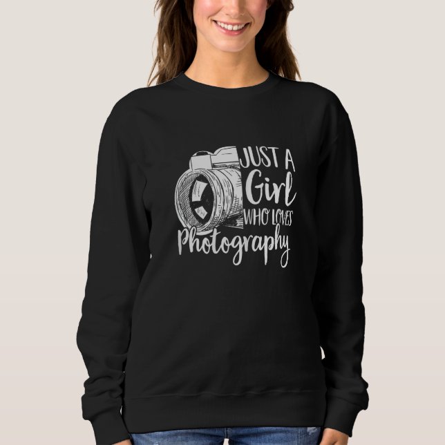 Photographer Camera A Girl Who Loves Photography T Shirt (Framsida)