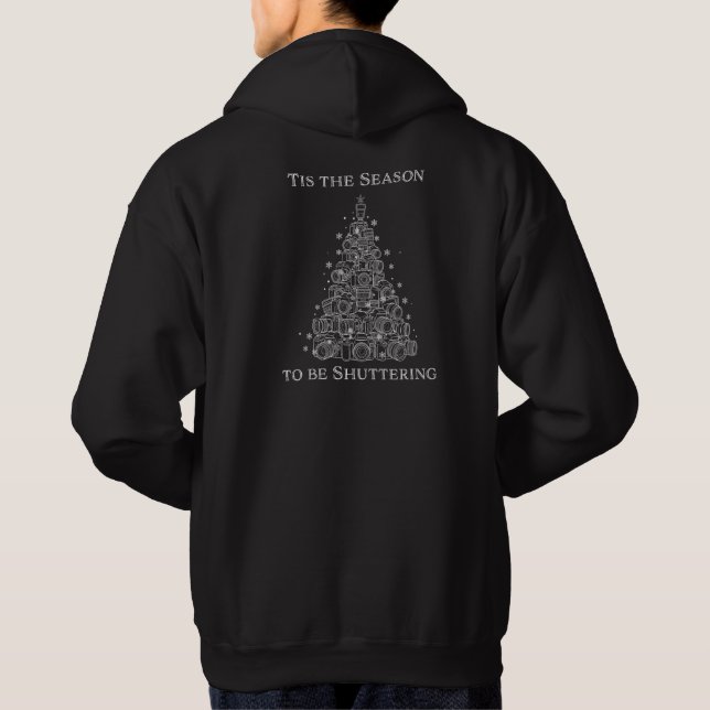 Photographer Christmas Gift - Cameras Tree Design Hoodie (Baksida)