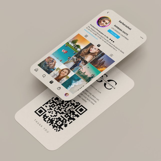 Photographer Modern Photography IG Grid Sand Visitkort (Photographer Modern Photography IG Grid Sand Business Card
)