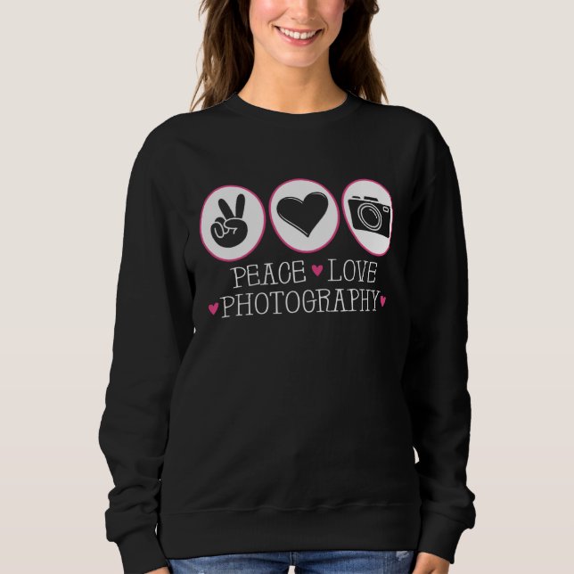 Photographer Photo Harmony  Peace Love Photography T Shirt (Framsida)