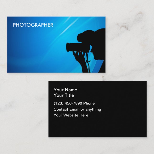 Photographer Simple Business Cards Visitkort (Fram/baksida)