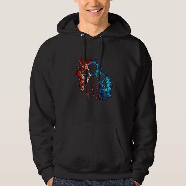 Photographer With Reflex Camera Flames Photography Hoodie (Framsida)