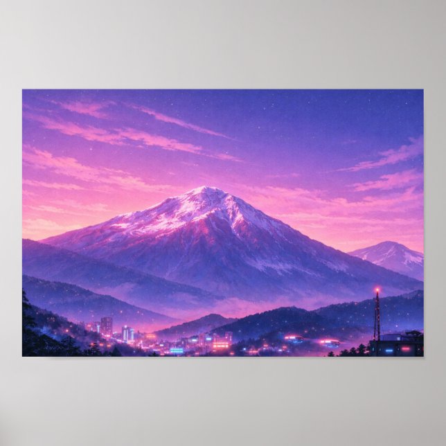 Photographic Landscape Neon Art Edited  Poster (Framsidan)