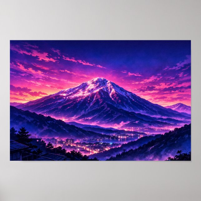 Photographic Landscape Neon Art Edited  Poster (Framsidan)