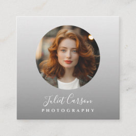 Photography Calligraphy Script Circle Photo Fyrkantigt Visitkort