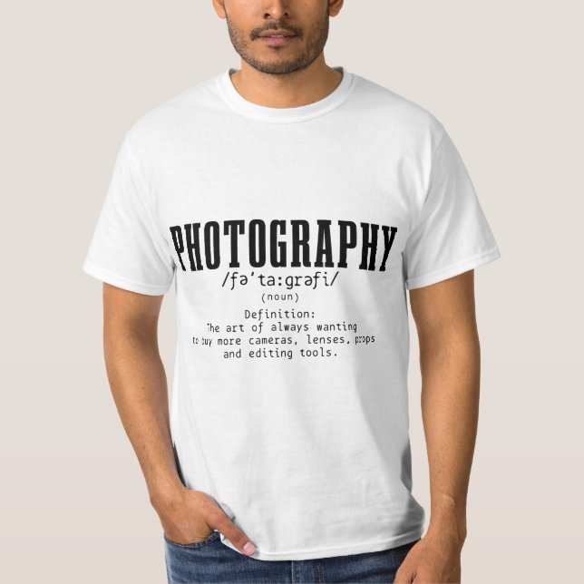 Photography Definition Dictionary Camera Funny Pho T Shirt (Framsida)