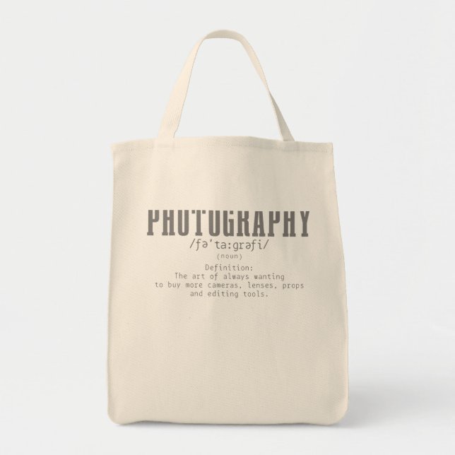Photography Definition Dictionary Camera Funny Pho Tygkasse (Framsidan)