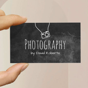 Photography Photographer Camera Rustic Chalkboard Visitkort