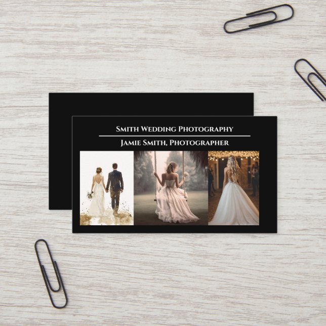 Photography Studio Photographer Business Card Visitkort (Fram/Back In Situ)
