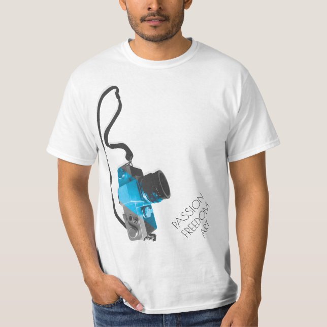 Photography T-Shirt w\ retro photo camera design (Framsida)