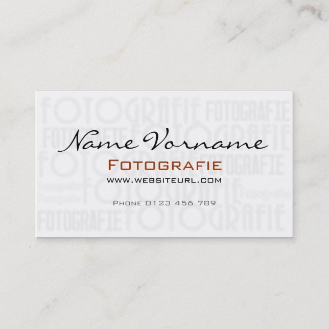 Photography Visitkort (Framsida)