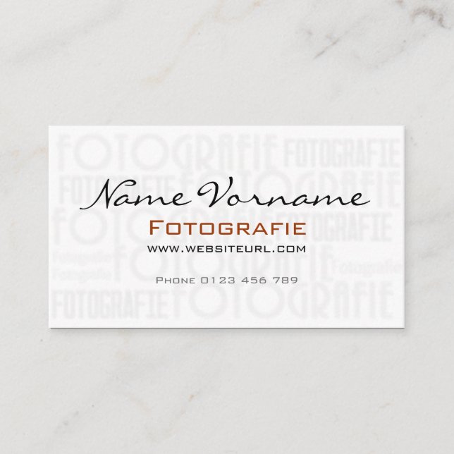 Photography Visitkort (Framsida)