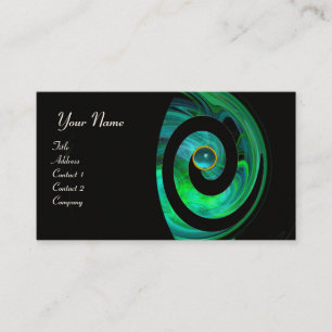 PHOTON SWIRL GEM MONOGRAM svart grönt blått Visitkort