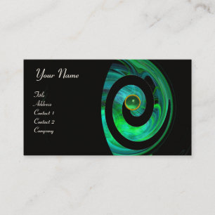 PHOTON SWIRL GEM MONOGRAM svart grönt Visitkort