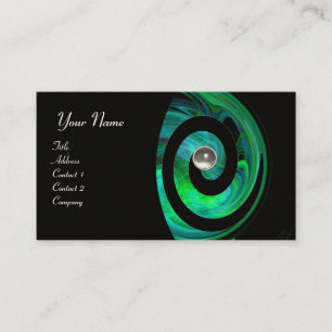 PHOTON SWIRL GEM MONOGRAM svart grönt vit Visitkort