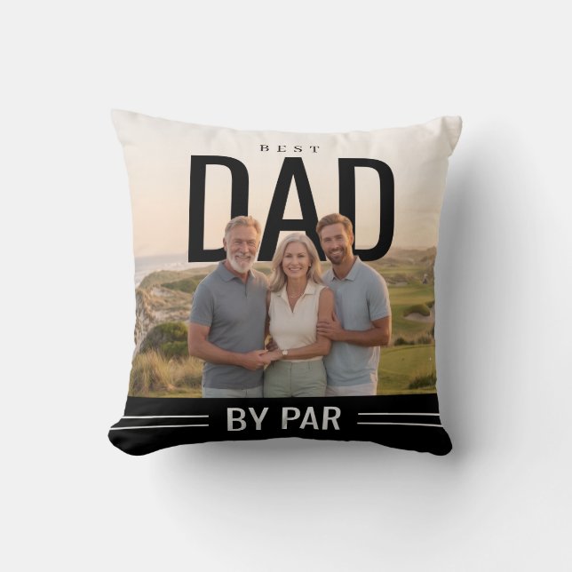 PhotoPop Bästa Pappa Genom Par Custom Foto Kudde (Framsida)