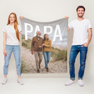 PhotoPop Kärlek till dig så mycket Pappa Fleecefilt