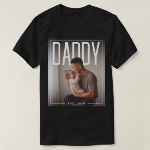 PhotoPop Pappa Est Anpassat År Foto T Shirt
