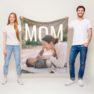 PhotoPop Världens Bästa Mamma Anpassad Foto Fleecefilt