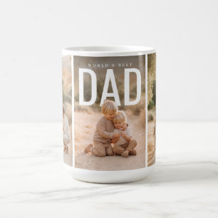 PhotoPop Världens Bästa Pappa 3 Fotokollage Kaffemugg