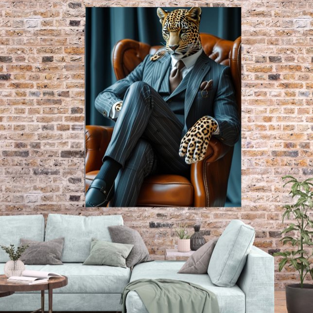 Photorealistic Bossy Leopard Digital Art Poster (Skapare uppladdad)