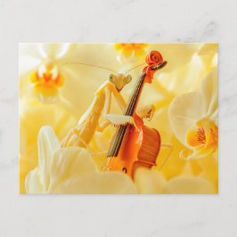 Photorealistic Praying Mantis Playing Cello Vykort