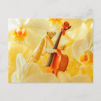Photorealistic Praying Mantis Playing Cello Vykort