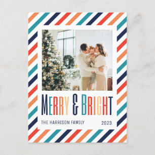 Photos Merry & Bright Family Retro Rand Vykort