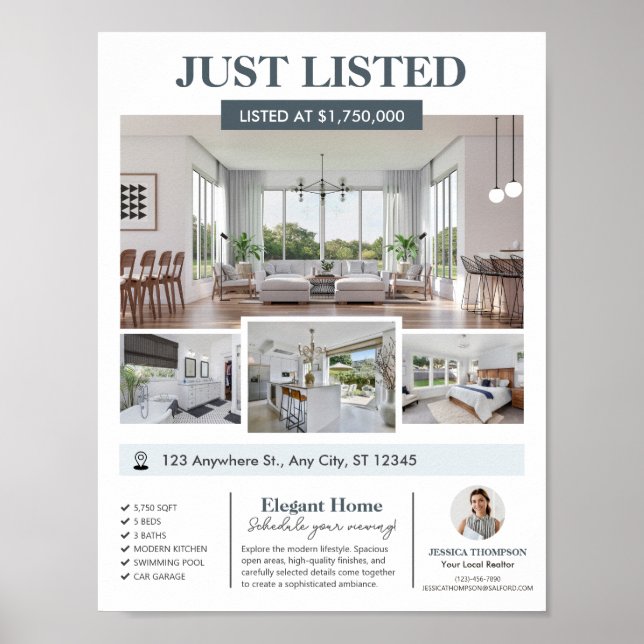 Photos Real Estate New Home Editable Listing Poster (Framsidan)