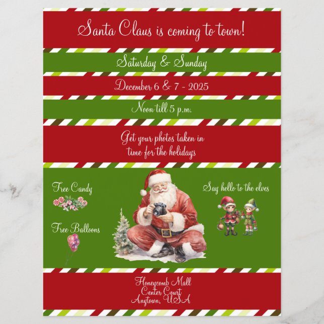 Photos With Santa In the Mall Flyer (Framsidan)